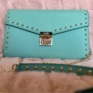 BARELY USED! Mint MCM crossbody wallet/purse!